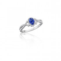 Swirls of Love Sapphire and Diamond Twist Ring