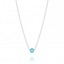 Petite Floating Bezel Necklace featuring Neo-Turquoise