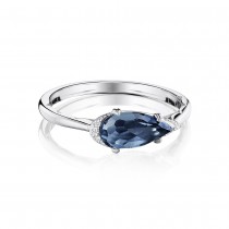 Solitaire Pear-Shaped Ring with London Blue Topaz