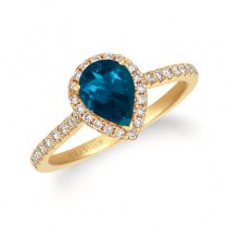 14K Honey Gold™ Deep Sea Blue Topaz™ 1 cts. Ring