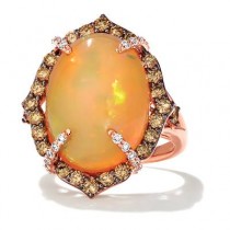 18K Strawberry Gold® Neopolitan Opal™ 9 1/3 cts. Ring