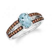 14K Vanilla Gold® Sea Blue Aquamarine® 3/4 cts. Ring