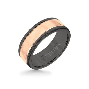8mm Black Tungsten Carbide Ring
