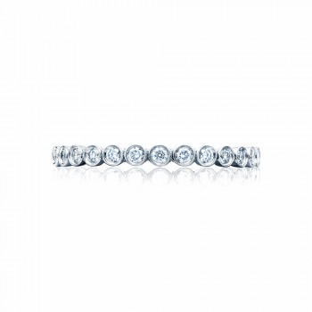 ROUND BEZEL DROPLET WEDDING BAND WITH DIAMOND