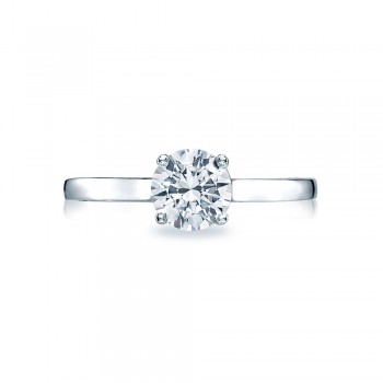 48RD65 Platinum Tacori Sculpted Crescent Engagement Ring
