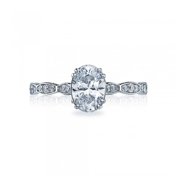 57-2OV75X55 Platinum Tacori Sculpted Crescent Engagement Ring