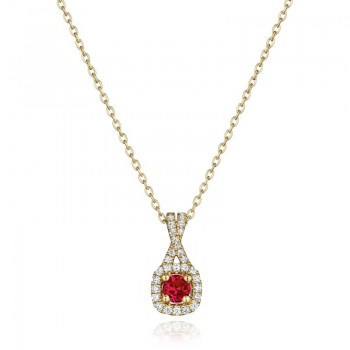 Truly Enamored Ruby and Diamond Criss Cross Pendant