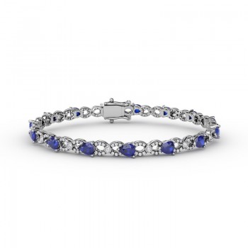 Sapphire and Diamond Pear shape Bracelets