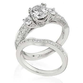 Gottlieb & Sons Engagement Ring Set: 3-Stone Trellis