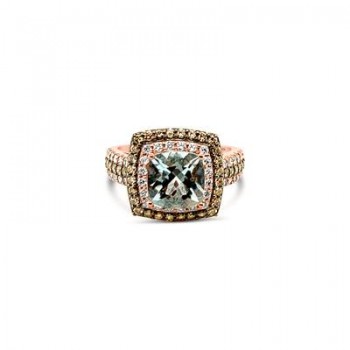 14K Strawberry Gold® Sea Blue Aquamarine® 1 3/4 cts. Ring