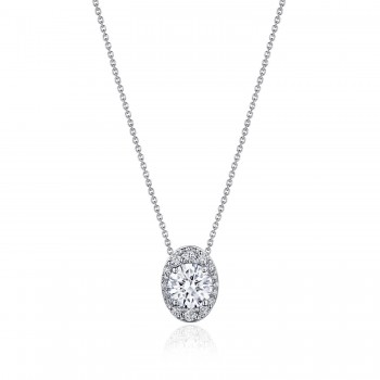 FP811VRDOV65PLT 18 karat Tacori Bloom  17" Horizontal Oval Bloom Diamond Necklace