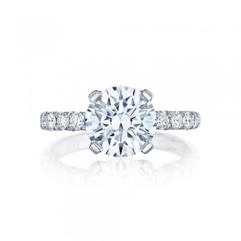 HT254525RD8W 18 Karat Petite Crescent Engagement Ring