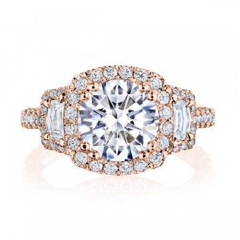 Tacori HT2677CU85PK 18 karat Petite Crescent RoyalT Engagement Ring