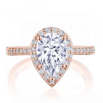 Tacori P1032PS10X7FPK 14 karat Coastal Crescent Engagement Ring
