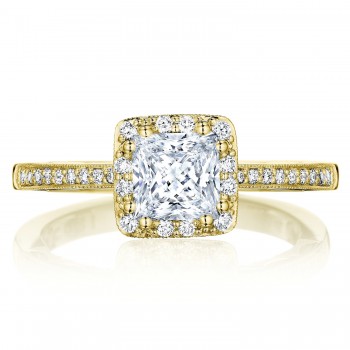 Tacori P103PR55FY 14 Karat Coastal Crescent Princess Bloom Engagement Ring
