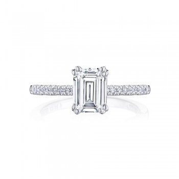 Tacori  P104EC75X55FW 14 Karat Coastal Crescent Emerald Solitaire Engagement Ring