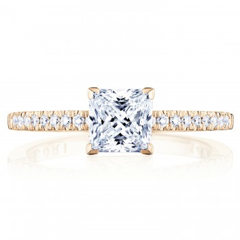 Tacori P104PR55FPK 14 Karat Coastal Crescent Princess Solitaire Engagement Ring