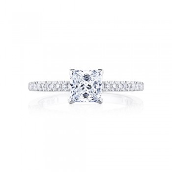 Tacori P104PR55FW 14 Karat Coastal Crescent Princess Solitaire Engagement Ring