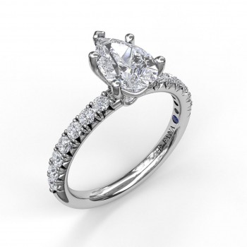 Pear Shape Solitaire With French Cut Pave