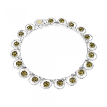 Tacori Vault Gem Circle Necklace featuring Olive Quartz    
