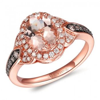 14K Strawberry Gold® Peach Morganite™ 1 1/3 cts. Ring