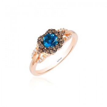 Le Vian Chocolatier® Ring featuring 1/2 cts. Deep Sea Blue Topaz