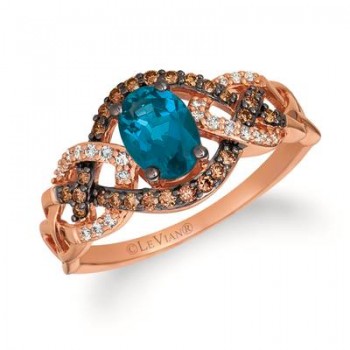 Le Vian Chocolatier® Ring featuring 7/8 cts. Deep Sea Blue Topaz