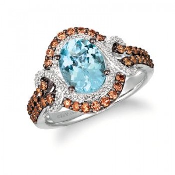 14K Vanilla Gold® Sea Blue Aquamarine® 1 3/8 cts. Ring